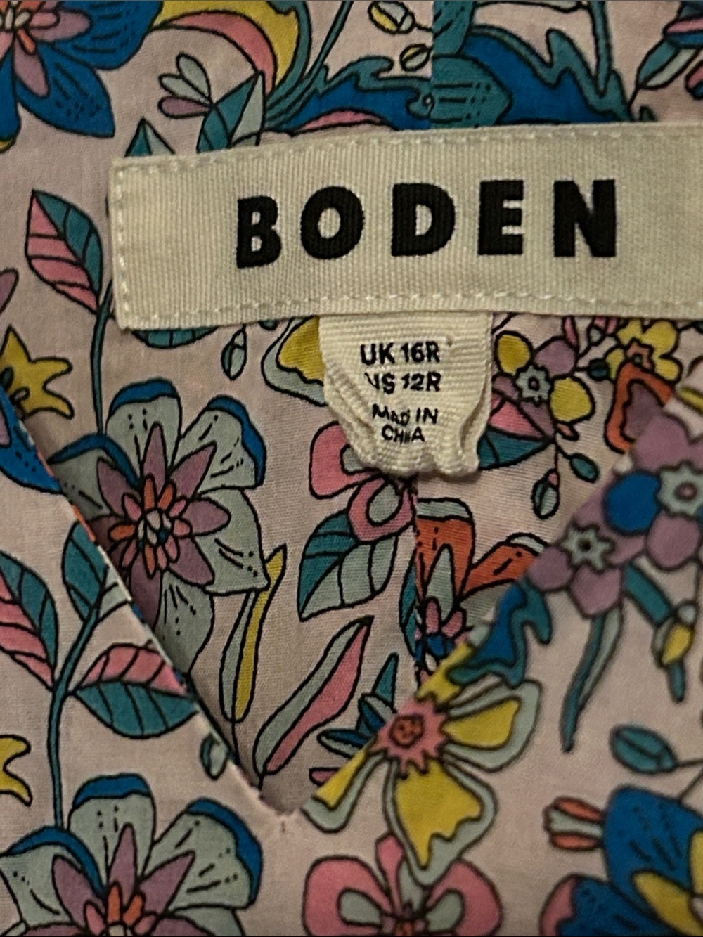 Boden Floral Tiered Maxi Dress in Blue, Pink, Yellow - Picture 3 of 4